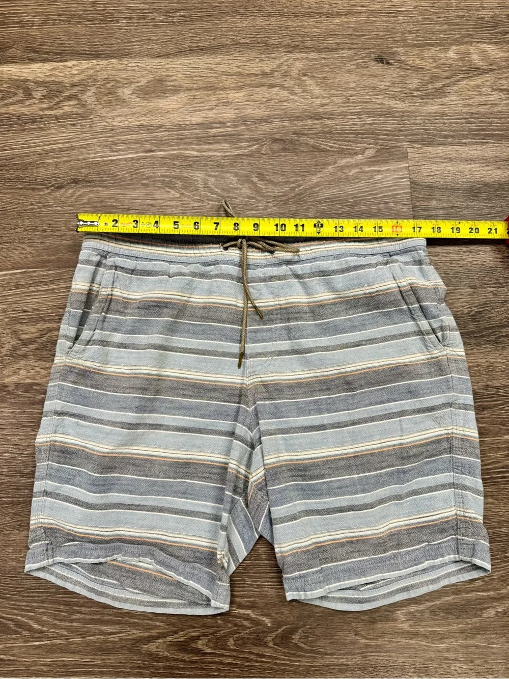Vissla Striped Sofa Surfer Lounge Shorts XL Blue 100% Cotton Drawstring